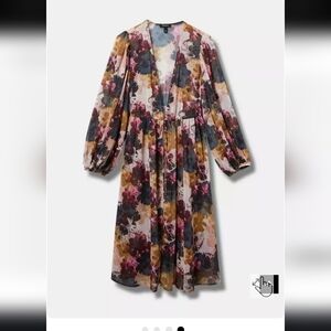 Torrid Tie Front Maxi Kimono